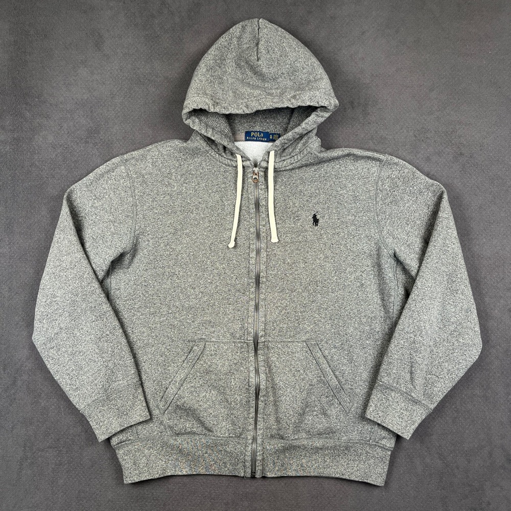 Polo Ralph Lauren Full Zip Hoodie Mens XL Gray Heather Sweatshirt Pony Logo